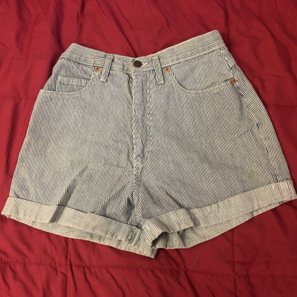 Vintage stripe high waisted shorts